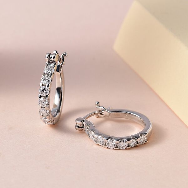 Moissanit Ohrringe, 925 Silber platiniert ca. 1.16 ct image number 1