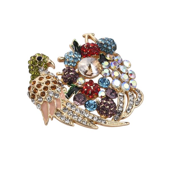 Mehrfarbiger Kristall Brosche  Gelb image number 3