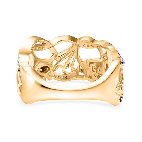 GP Italienische Garten Kollektion - Nat&uuml;rlicher Chromdiopsid, Kanchanaburi Blauer Saphir Ring 925 Silber 750 Gelbgold Vermeil (Gr&ouml;&szlig;e 20.00) ca. 0.39 ct image number 7