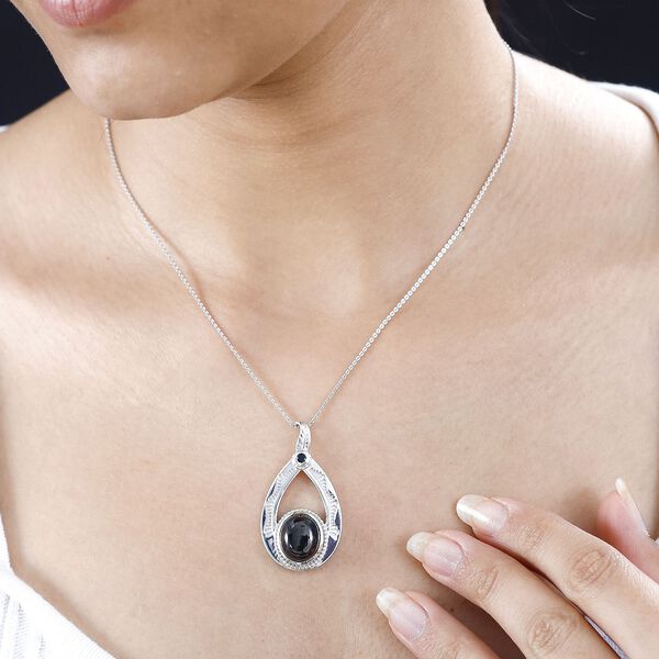 Elite Shungit, Schwarzer Spinell Anhänger 925 Silber rhodiniert ca. 2.94 ct image number 3