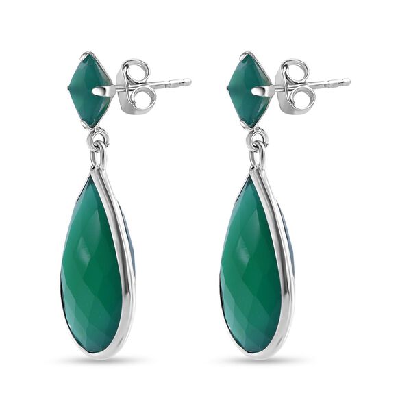 Verde Onyx Ohrringe, 925 Silber rhodiniert, ca. 27.50 ct image number 2