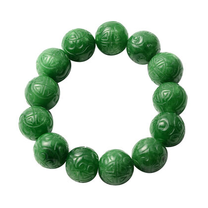 Flexibles, grünes Jade-Armband, ca. 17 cm lang, ca. 498,75 ct