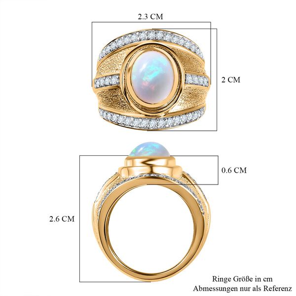 AA natürlicher, äthiopischer Welo Opal und Zirkon-Ring - 2,35 ct. image number 7