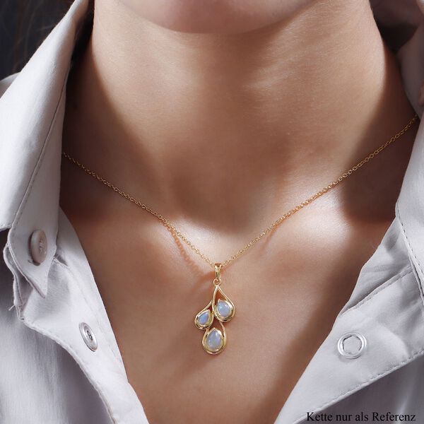 Nat&uuml;rlicher, &auml;thiopischer Opal-Anh&auml;nger, 925 Silber vergoldet ca. 0,75 ct image number 2