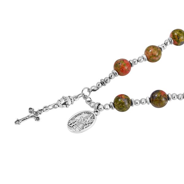 Unakite Halskette, 45+5 cm - 180 ct. image number 4