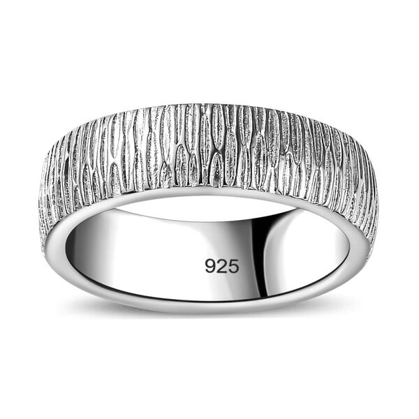 Strukturierter Bandring, 925 Silber rhodiniert image number 4