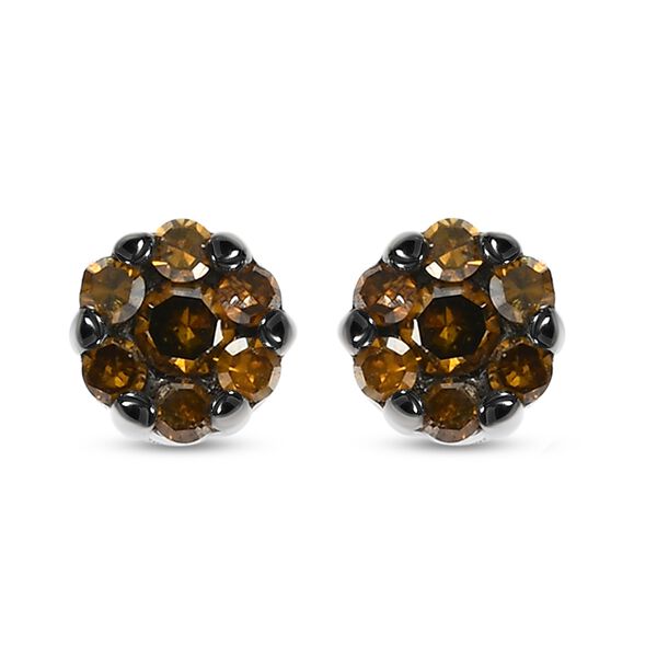 Rote Diamant-Ohrringe in Druckfassung - 0,15 ct.