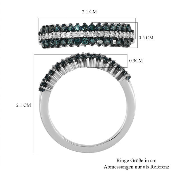Blauer und wei&szlig;er Diamant-Ring - 0,50 ct. image number 7
