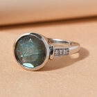Labradorit und Zirkon-Ring, 925 Silber platiniert  ca. 3,03 ct image number 1