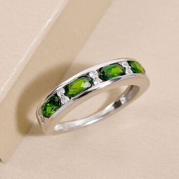 Nat&uuml;rlicher Chromdiopsid und Zirkon-Ring - 1,21 ct.