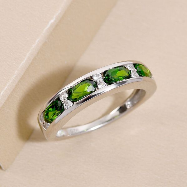 Nat&uuml;rlicher Chromdiopsid und Zirkon-Ring - 1,21 ct. image number 2
