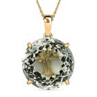 Prasiolite Schmuckset 925 Silber 750 Gelbgold Vermeil ca. 15.50 ct