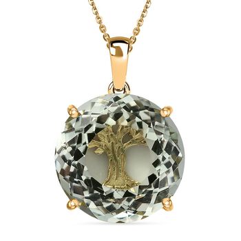 Prasiolith Anh&auml;nger mit 50cm Kette - 15,50 ct.