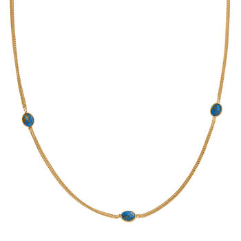 EVER TRUE Blauer Mojave T&uuml;rkis Halskette ca. 75 cm Nickelfreies Messing ca. 8.50 ct