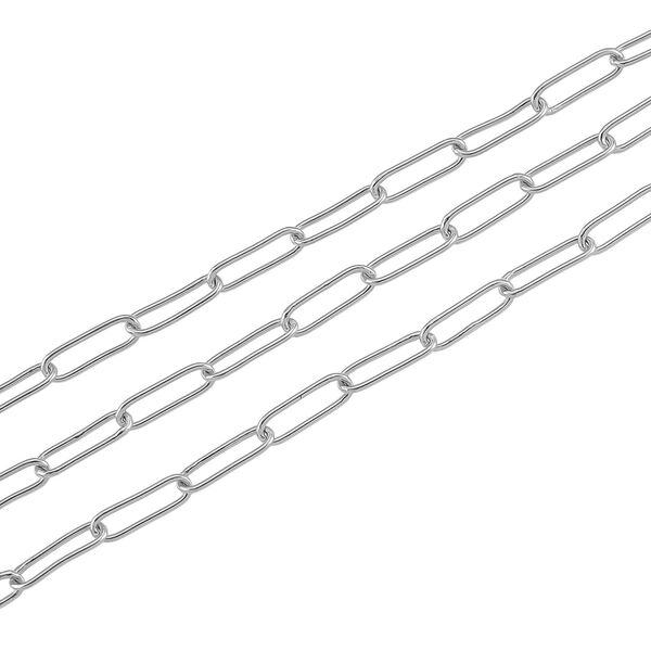 Mehrsträngige Büroklammer 43cm Halskette in Silberton image number 5