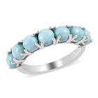 Larimar 7 Stein Ring  925 Silber Platin-Überzug image number 3