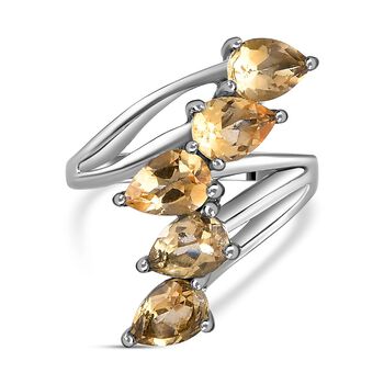 Citrin-Ring, (Gr&ouml;&szlig;e 16.00) Edelstahl, ca. 3,06 ct