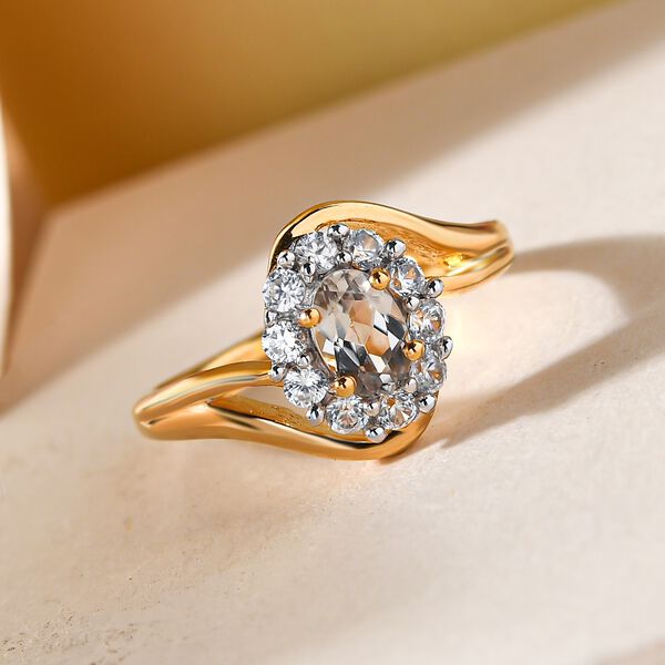 AAA Turkizit und wei&szlig;er Zirkon-Ring - 0,96 ct. image number 2