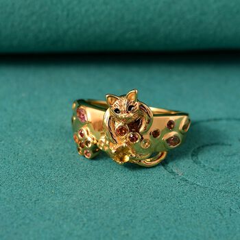 GP Trionfo Kollektion - AA Multi-Turmalin und Kanchanaburi blauer Saphir Ring - 0,69 ct.