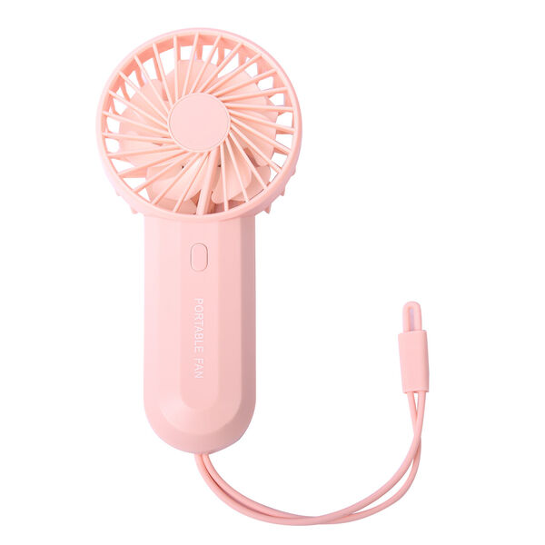 Tragbarer Mini Ventilator mit zwei L&uuml;fterfl&uuml;geln, Rosa