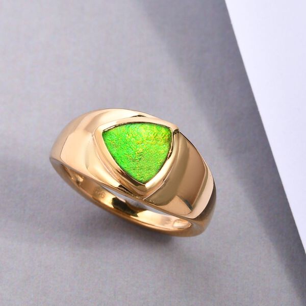 Ammolit-Ring, 925 Silber Gelbgold Vermeil  ca. 1,32 ct image number 2