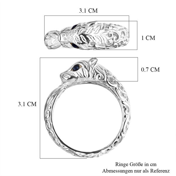 D'Joy Royal Bali Ceylon-Saphir Panther Ring 925 Silber (Gr&ouml;&szlig;e 21.00) image number 6
