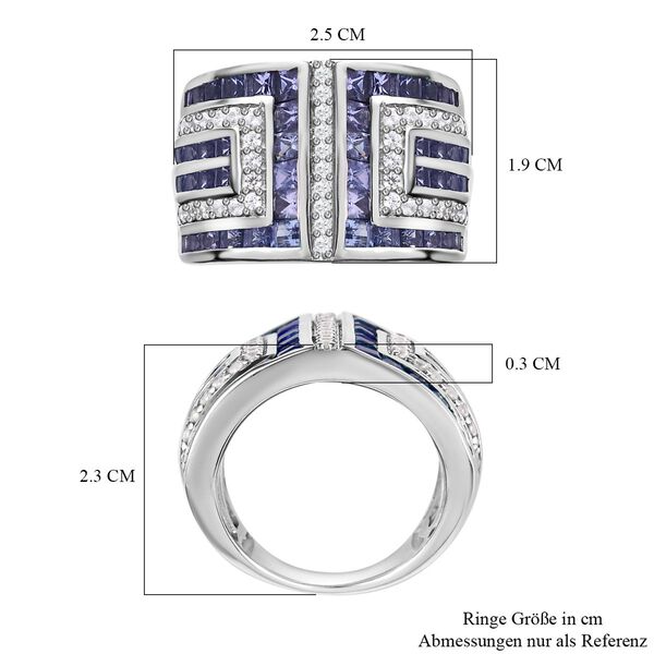 AA Tansanit und Zirkon Ring - 3,99 ct. image number 7