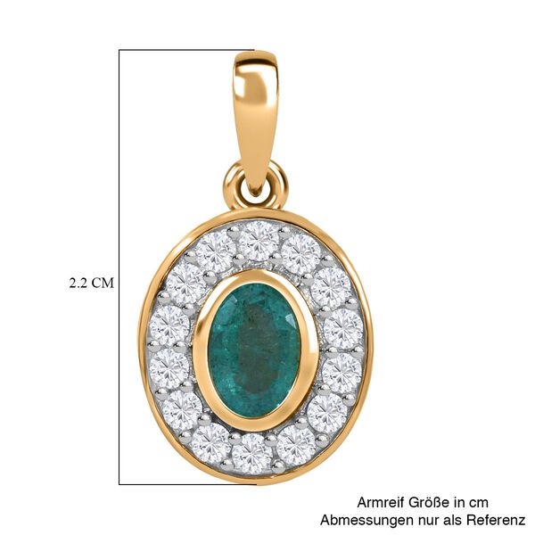 AAA Kagem sambischer Smaragd und Zirkon-Anh&auml;nger - 1,37 ct. image number 4