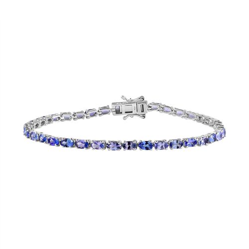 Tansanit Armband ca. 20 cm 925 Silber platiniert ca. 8,70 ct. image number 0