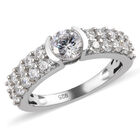 LUSTRO STELLA - feinster Zirkonia-Ring, 925 Silber platiniert image number 3