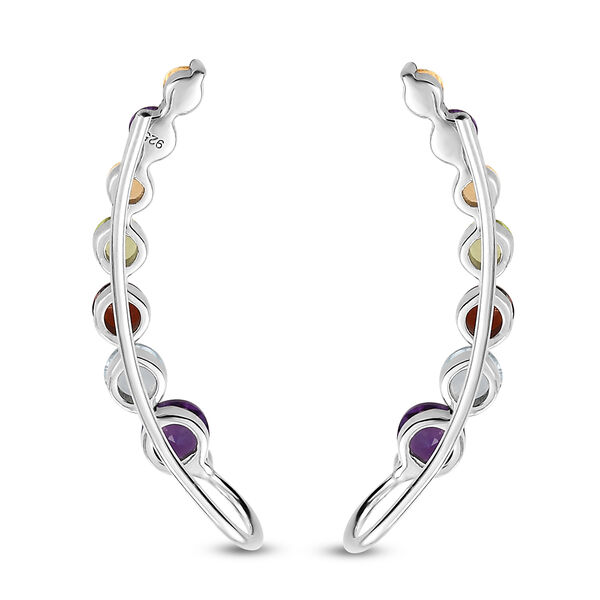 Mehrfarbiger Edelsteine Climber Ohringe in Silber 2,79 Ct image number 5