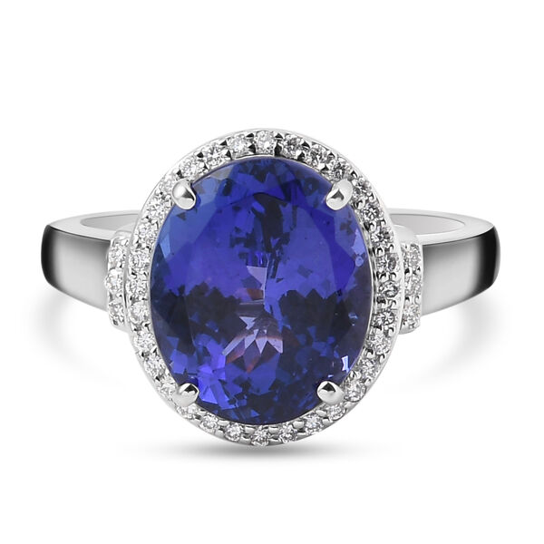 RHAPSODY AAAA Tansanit und VS EF Diamant Halo-Ring in 950 Platin - 	9,04 ct.