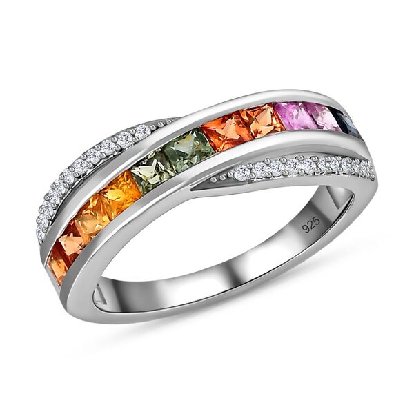 Mehrfarbiger Saphir und Zirkon-Ring - 1,47 ct. image number 4