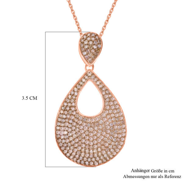 Nat&uuml;rlicher Champagner Diamant P Anh&auml;nger 925 Silber Ros&eacute;gold Vermeil ca. 1,00 ct. image number 4