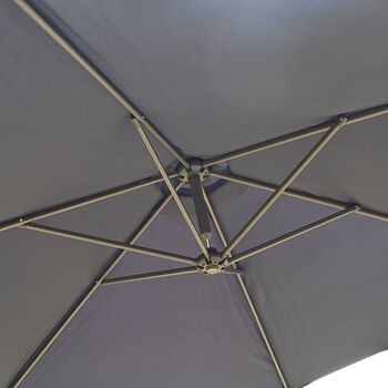 Garten Sonnenschirm, Stahlgestell, 3 m, 6 Streben, Blau