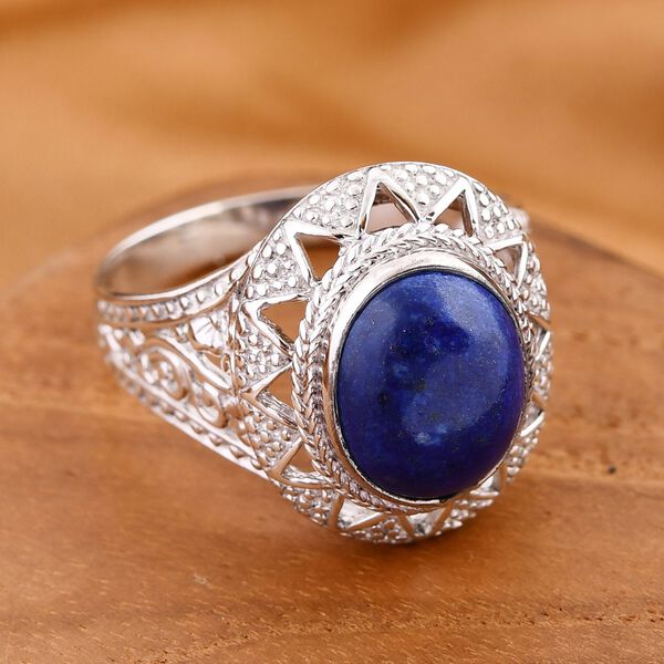 Lapislazuli Ring 925 Silber (Größe 16.00) ca. 6,35 ct image number 1