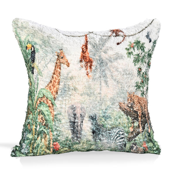 poly cortton woven digital tree printed rubbed cushion cover Size-45x45 cms Color- Multi