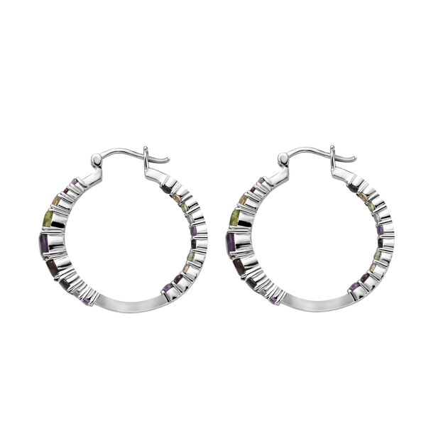 Mehrfarbige Ohrringe, Edelstahl, ca. 3.56 ct image number 3