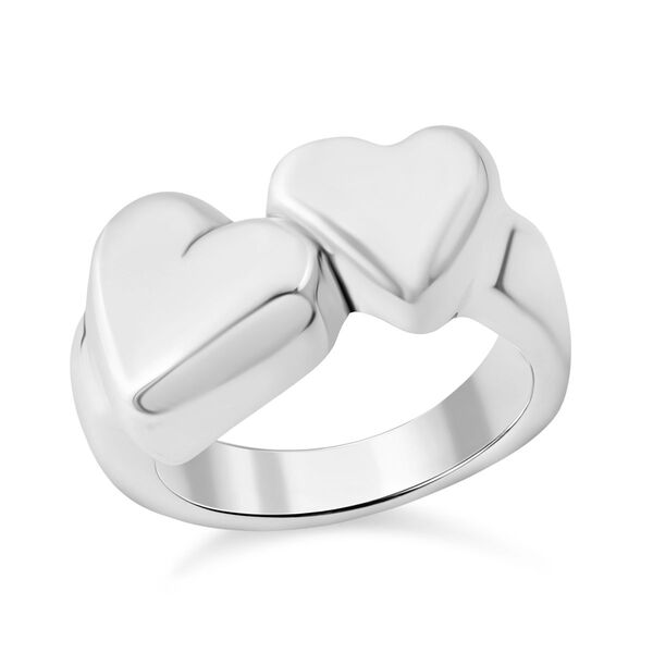 Doppelter Herz-Ring in 925 Silber image number 3
