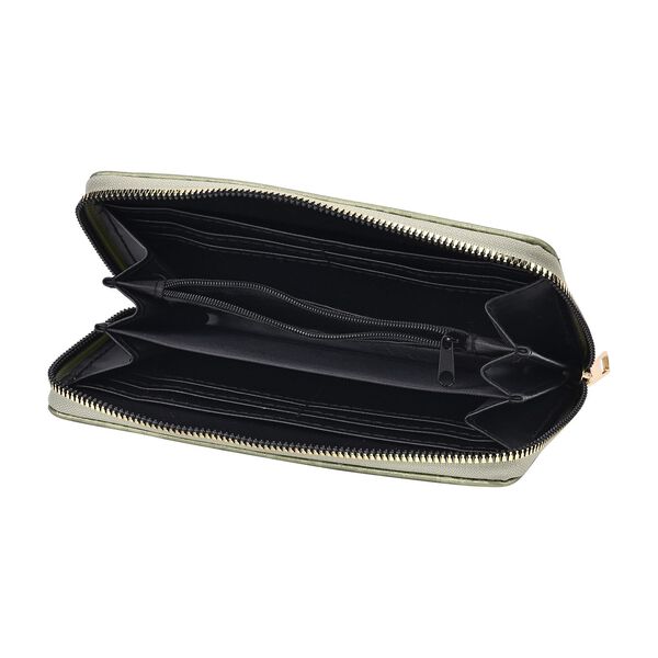 Brieftasche mit Renaissance-Prägung und RFID-Schutz, 20x10x3 cm, Grün image number 5