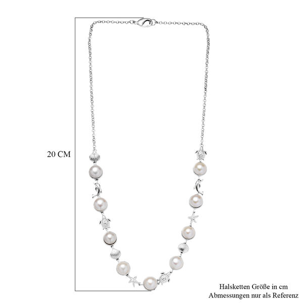 EverTrue S&uuml;&szlig;wasserperle 50cm Halskette und 19cm Armband in Silberton image number 7