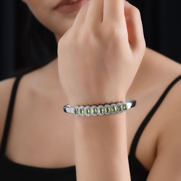 Peridot Armreif ca. 19 cm Edelstahl ca. 4.30 ct image number 2