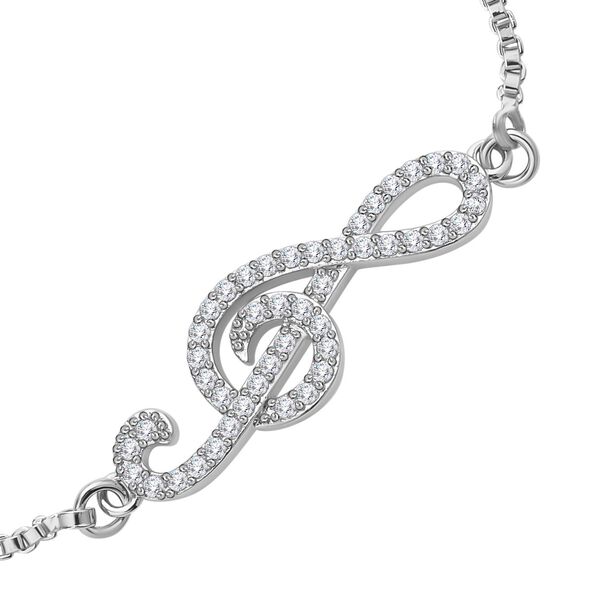 Wei&szlig;es Zirkonia Armband, ca. 15,25 cm, Messing image number 3