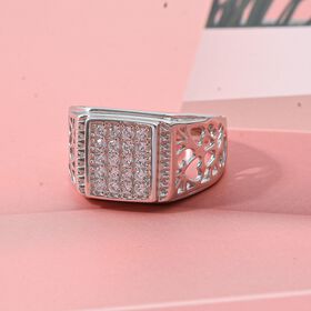 Lustro Stella Weißer Zirkonia Ring 925 Silber rhodiniert (Größe 18.00)