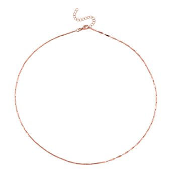 5er-Set Halsketten, ca. 45 cm + 5 cm Extender, Nickelfreies Messing Ros&eacute;goldfarben