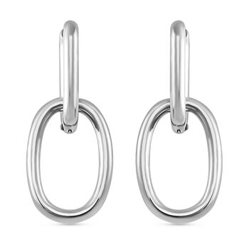 Kettenglieder-Ohrringe, Reiner Edelstahl, Silberfarben