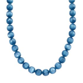 Simulierte Apatit blaue Katzenauge Halskette, 45+5cm - 340 ct.