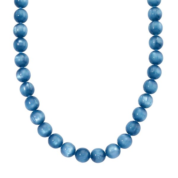 Simulierte Apatit blaue Katzenauge Halskette, 45+5cm - 340 ct. image number 0