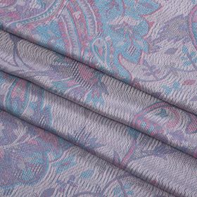 Schal mit Paisley-Muster und Fransen, 70x180cm, Grau-Weiß