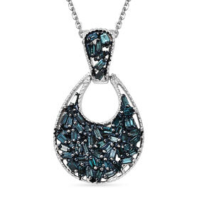 D'Joy Blauer Diamant Schmuckset ca. 50 cm 925 Silber rhodiniert ca. 0,49 ct.